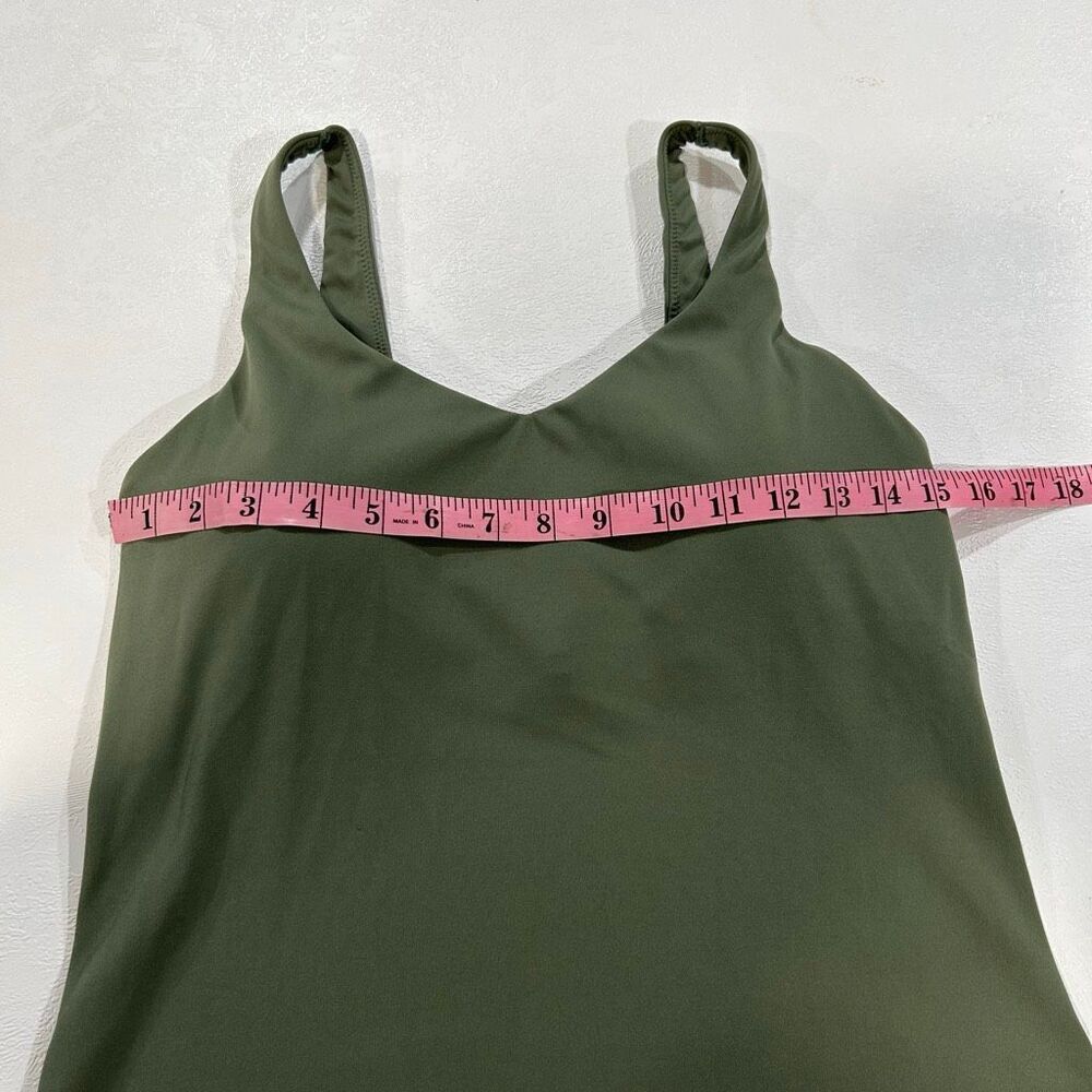 Offline by Aerie Olive Green Tank Top Built In Bra Stretchy Lounge Active Top Si - Picture 6 of 8